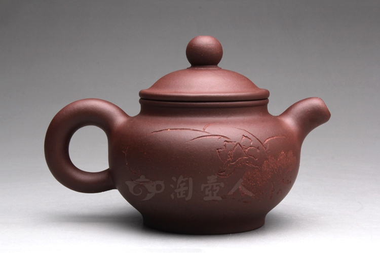 正宗原矿宜兴紫砂壶-风影壶(林振良装饰)-陈顺培全手工制作-原矿底槽