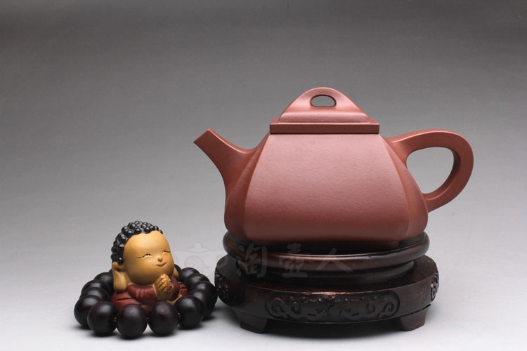 正宗原矿宜兴紫砂壶-抽角四方石瓢-卢宁刚全手工制作-原矿底槽清紫砂泥料