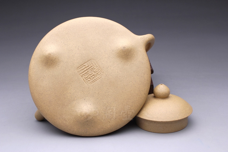 正宗原矿宜兴紫砂壶-东坡石瓢-刘一飞全手工制作-黄金段泥紫砂泥料