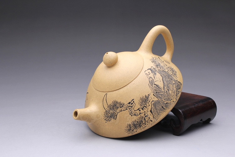 正宗原矿宜兴紫砂壶-东坡石瓢-刘一飞全手工制作-黄金段泥紫砂泥料