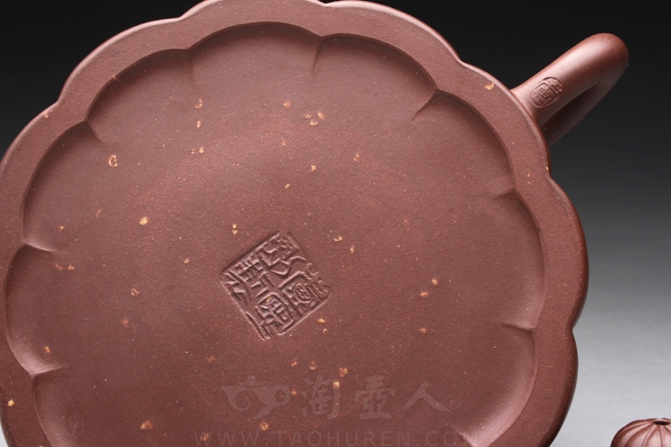 正宗原矿宜兴紫砂壶-菊瓣-卢宁刚全手工制作-原矿底槽清铺砂紫砂泥料