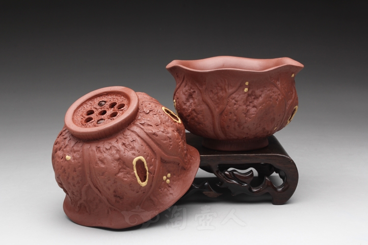 矮莲子杯(红泥)