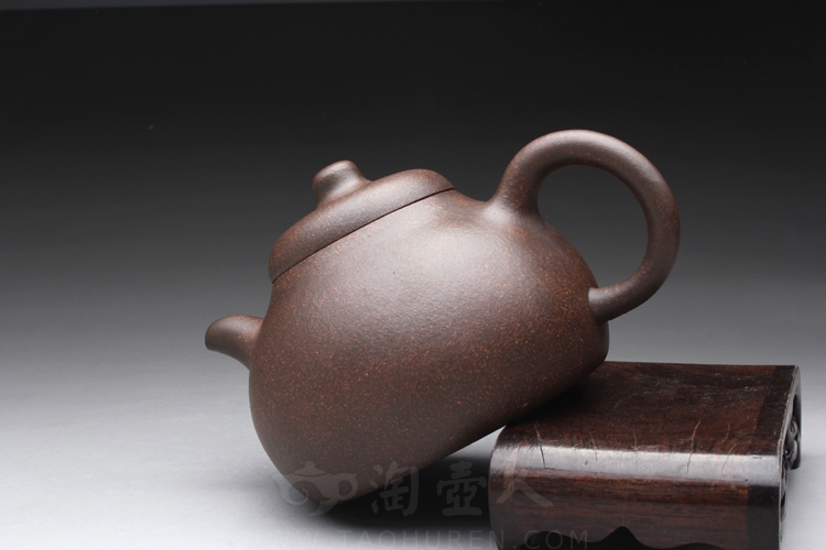 正宗原矿宜兴紫砂壶-匏瓜壶-陈夕良全手工制作-原矿铁砂泥紫砂泥料
