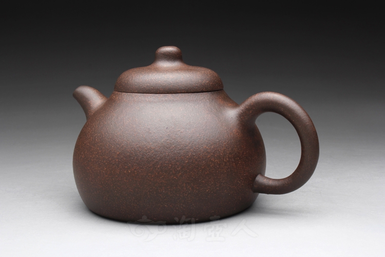 正宗原矿宜兴紫砂壶-匏瓜壶-陈夕良全手工制作-原矿铁砂泥紫砂泥料