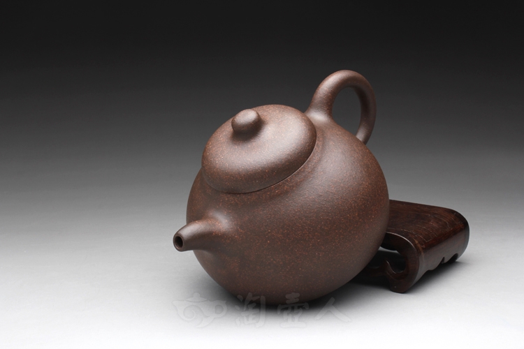 正宗原矿宜兴紫砂壶-匏瓜壶-陈夕良全手工制作-原矿铁砂泥紫砂泥料