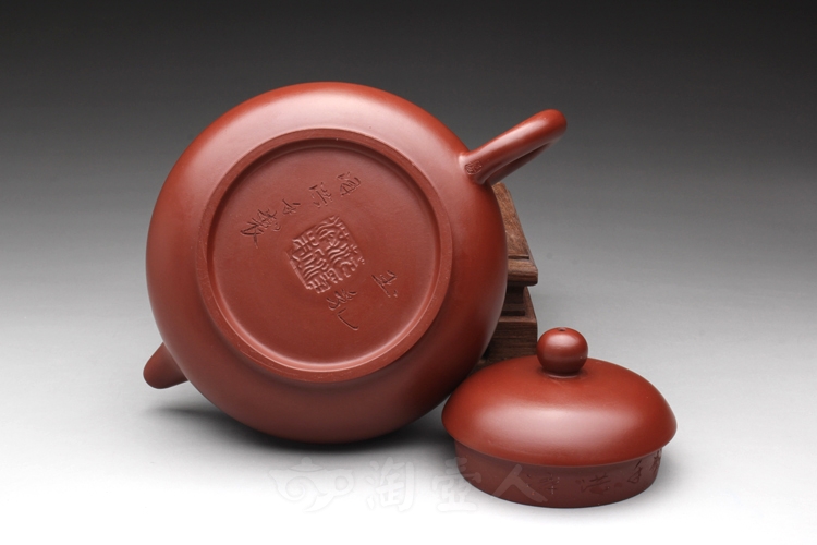 正宗原矿宜兴紫砂壶-大红袍玉乳(刻绘)-范泽洪全手工制作-原矿大红袍紫砂泥料