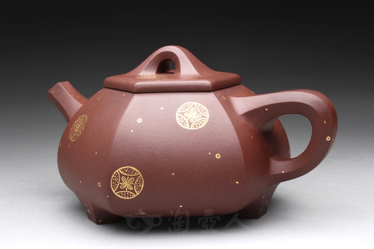 六方石瓢(描金)