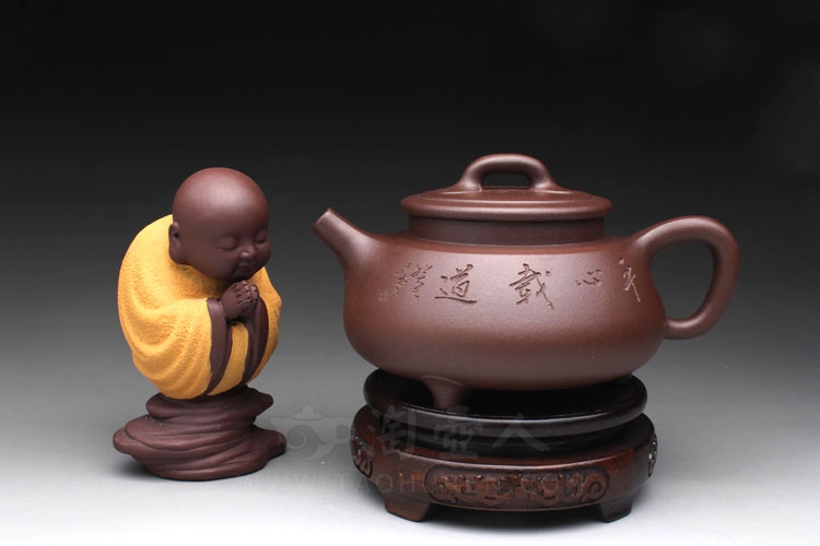 正宗原矿宜兴紫砂壶-全手思逸-吴永明全手工制作-原矿紫泥紫砂泥料