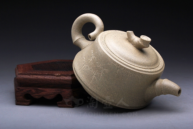全手雅竹(段泥)-紫砂壶图片