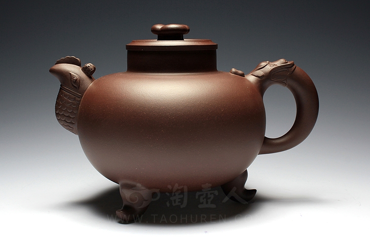 正宗原矿宜兴紫砂壶-天鸡-全手工制作-原矿紫泥紫砂泥料