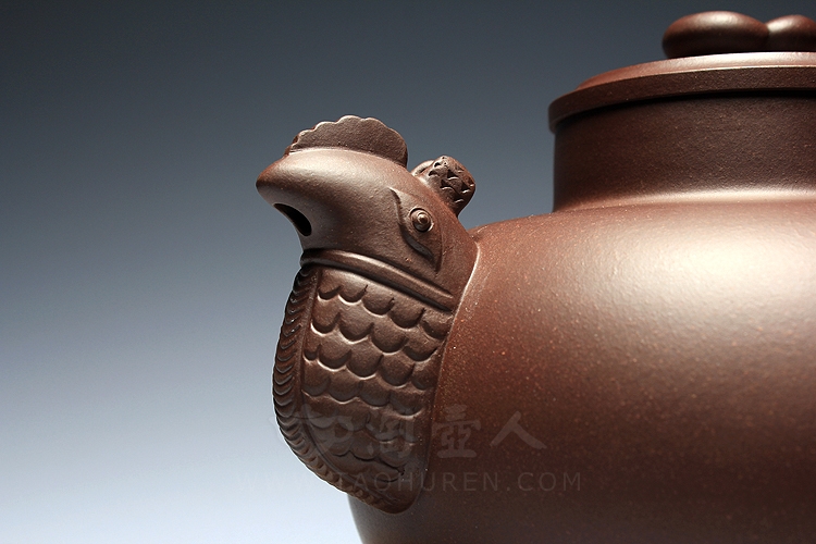 正宗原矿宜兴紫砂壶-天鸡-全手工制作-原矿紫泥紫砂泥料