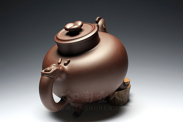 正宗原矿宜兴紫砂壶-天鸡-全手工制作-原矿紫泥紫砂泥料