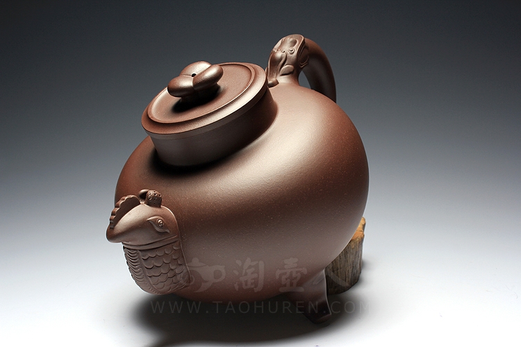 正宗原矿宜兴紫砂壶-天鸡-全手工制作-原矿紫泥紫砂泥料