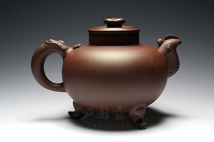 正宗原矿宜兴紫砂壶-天鸡-全手工制作-原矿紫泥紫砂泥料