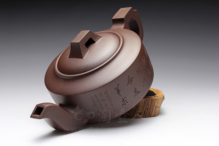 正宗原矿宜兴紫砂壶-汉君壶-陈夕良全手工制作-原矿黑星砂紫砂泥料