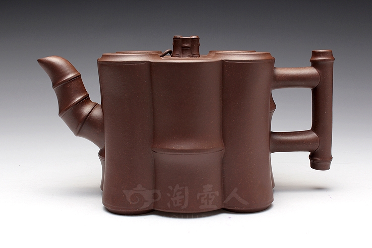 正宗原矿宜兴紫砂壶-五竹壶-陈夕良全手工制作-原矿底槽清紫砂泥料
