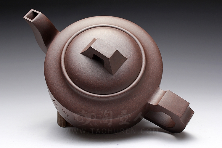 正宗原矿宜兴紫砂壶-汉君壶-陈夕良全手工制作-原矿黑星砂紫砂泥料