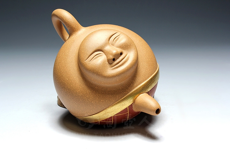 正宗原矿宜兴紫砂壶-袈裟壶-吴锡初全手工制作-原矿段泥紫砂泥料