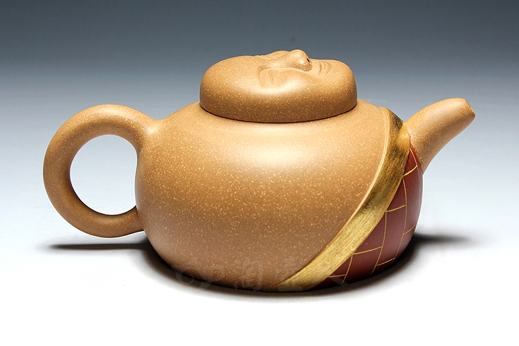 正宗原矿宜兴紫砂壶-袈裟壶-吴锡初全手工制作-原矿段泥紫砂泥料