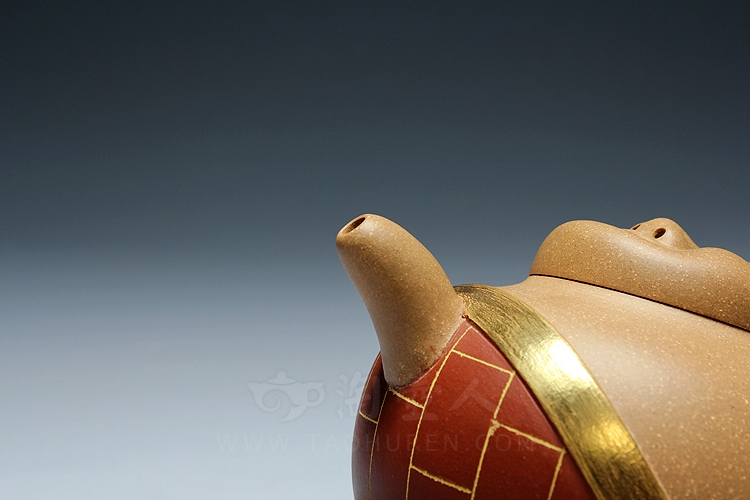 正宗原矿宜兴紫砂壶-袈裟壶-吴锡初全手工制作-原矿段泥紫砂泥料