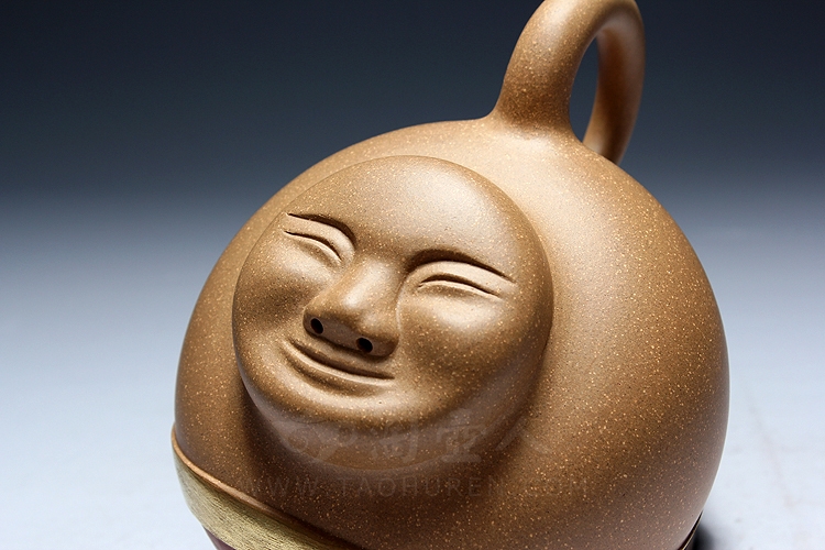 正宗原矿宜兴紫砂壶-袈裟壶-吴锡初全手工制作-原矿段泥紫砂泥料