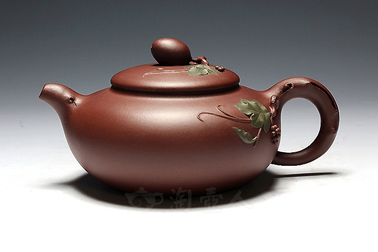 正宗原矿宜兴紫砂壶-全手硕果-周敏全手工制作-原矿紫泥紫砂泥料