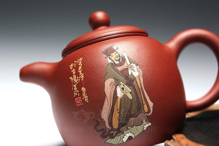 正宗原矿宜兴紫砂壶-八仙(曹国舅)-张萍全手工制作-原矿红清水泥紫砂泥料