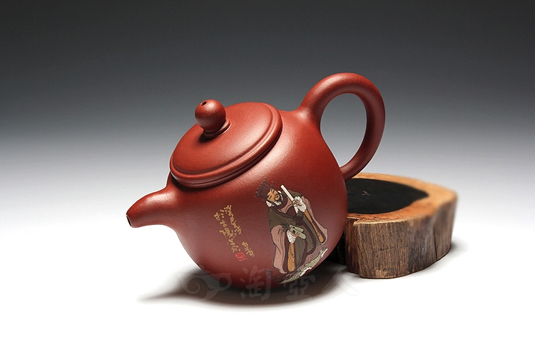 正宗原矿宜兴紫砂壶-八仙(曹国舅)-张萍全手工制作-原矿红清水泥紫砂泥料