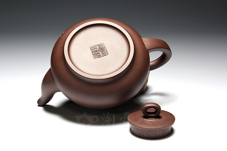 正宗原矿宜兴紫砂壶-饮水思源-徐安碧全手工制作-原矿紫泥紫砂泥料