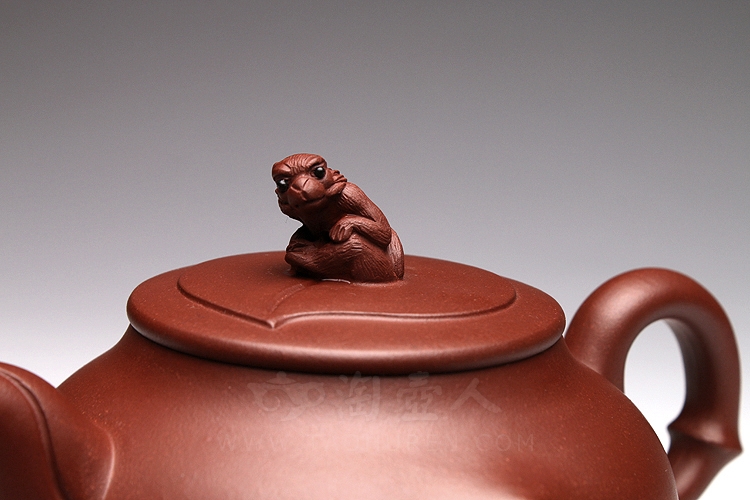 正宗原矿宜兴紫砂壶-金猴献瑞-姚亚勤全手工制作-原矿清水泥紫砂泥料