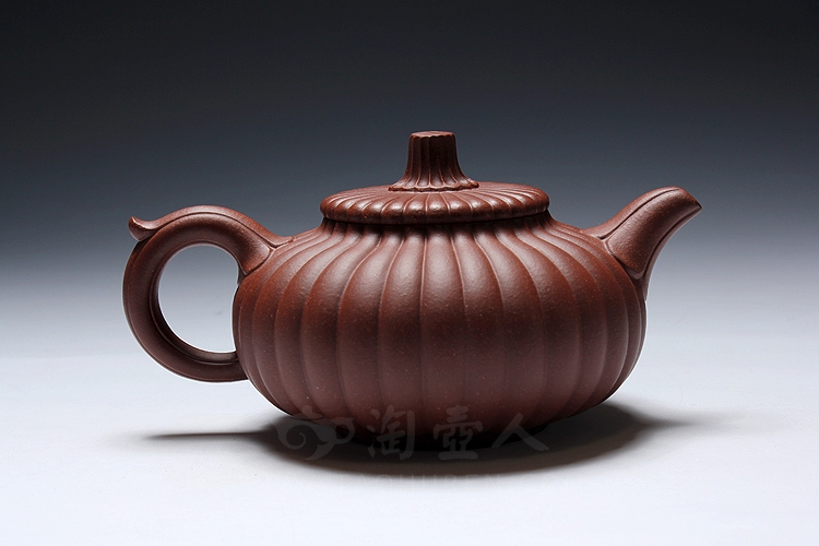 正宗原矿宜兴紫砂壶-菊瓣-王芳全手工制作-原矿清水泥紫砂泥料