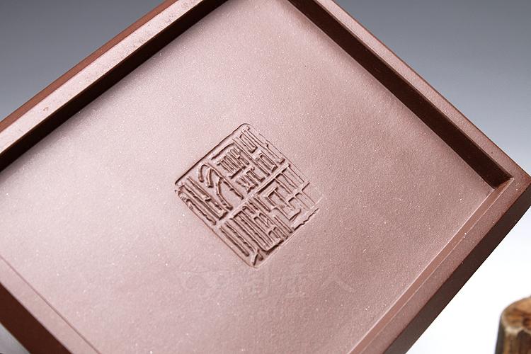 宜兴紫砂壶-方钟(毛国强刻)-周尊严全手工制作-原矿底槽清紫砂泥料
