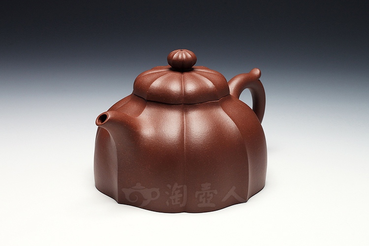 正宗原矿宜兴紫砂壶-菱花-王芳全手工制作-原矿清水泥紫砂泥料