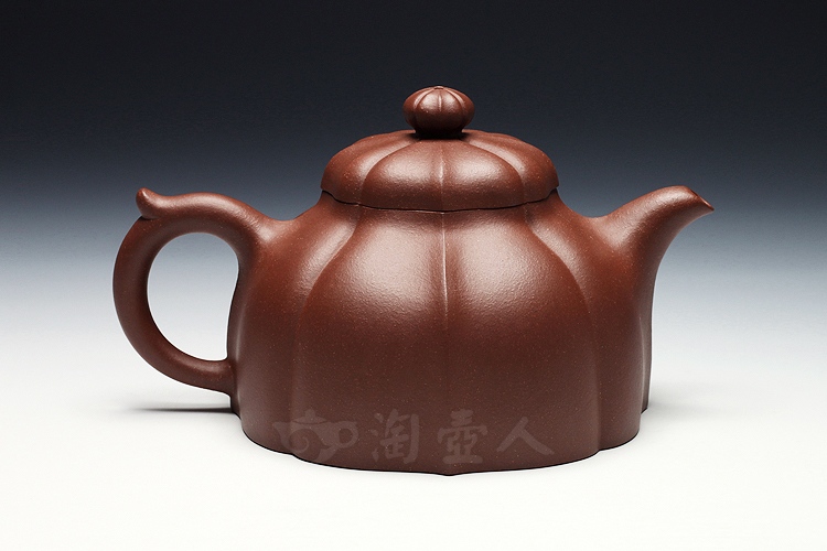 正宗原矿宜兴紫砂壶-菱花-王芳全手工制作-原矿清水泥紫砂泥料