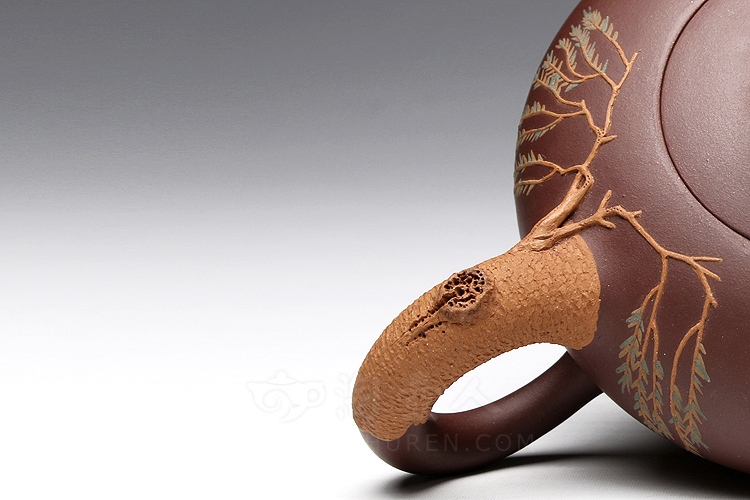 正宗原矿宜兴紫砂壶-五子登科-桑黎兵全手工制作-原矿老紫泥紫砂泥料