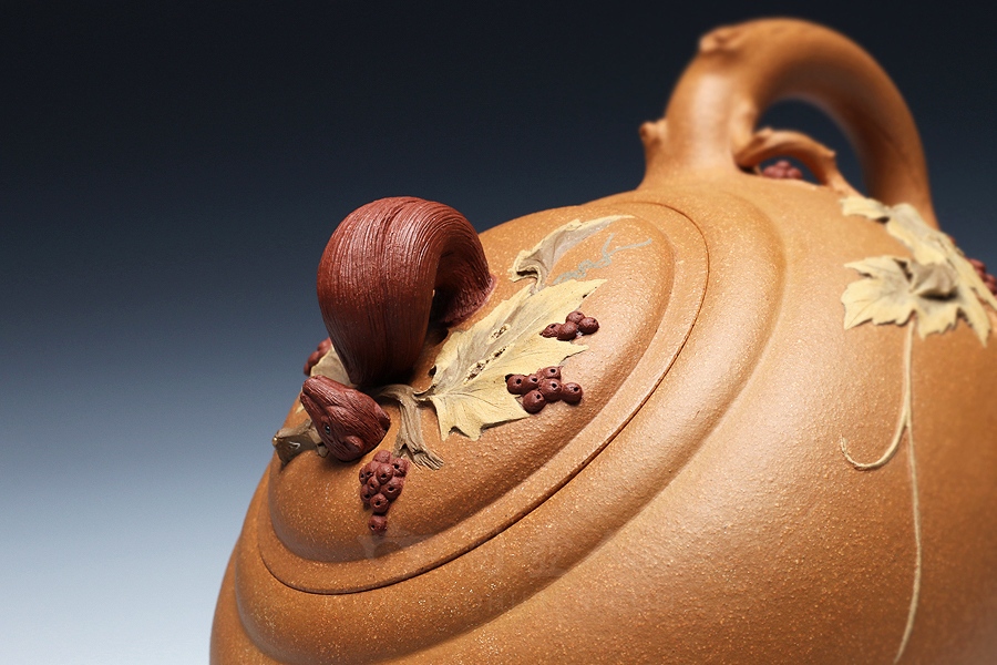 正宗原矿宜兴紫砂壶-甜甜-桑黎兵全手工制作-原矿段泥紫砂泥料