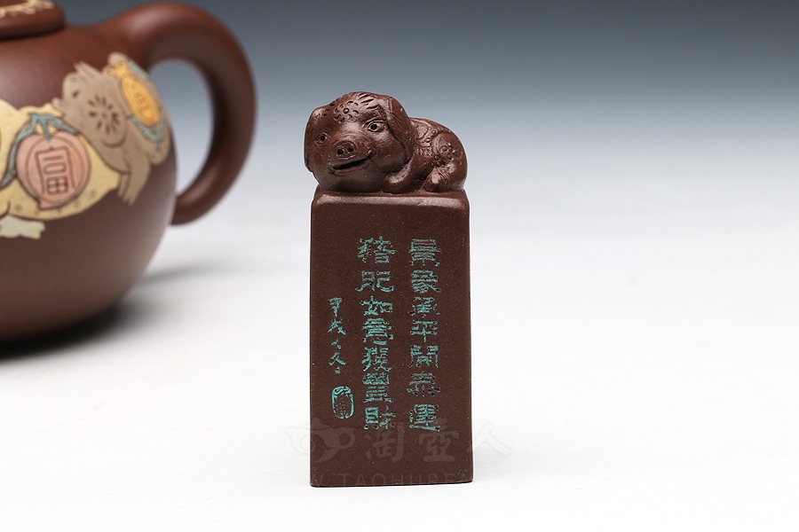 宜兴紫砂壶名家蒋新安《十二生肖（猪）》紫砂壶原矿全手工优惠全