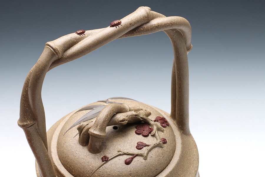 宜兴紫砂壶名家吴勇《鹊桥相会(大)》紫砂壶原矿全手工优惠全场包邮