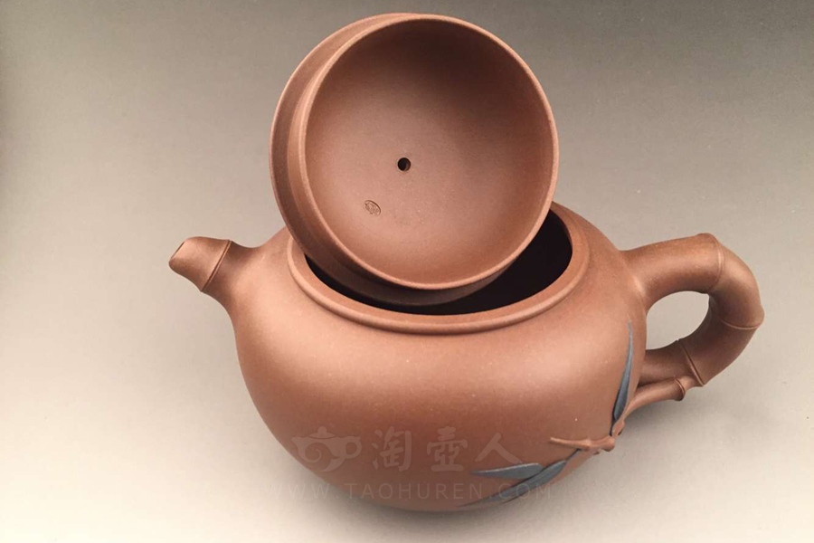 宜兴紫砂壶名家蒋艺华《竹韵》紫砂壶原矿全手工优惠全场包邮真品保证