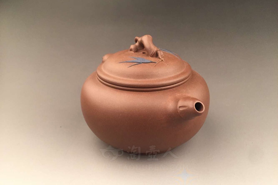 宜兴紫砂壶名家蒋艺华《竹韵》紫砂壶原矿全手工优惠全场包邮真品保证