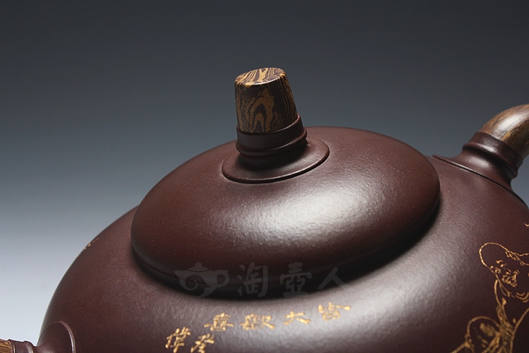 正宗原矿宜兴紫砂壶-大肚竹韵-周伯娟全手工制作-原矿紫泥紫砂泥料