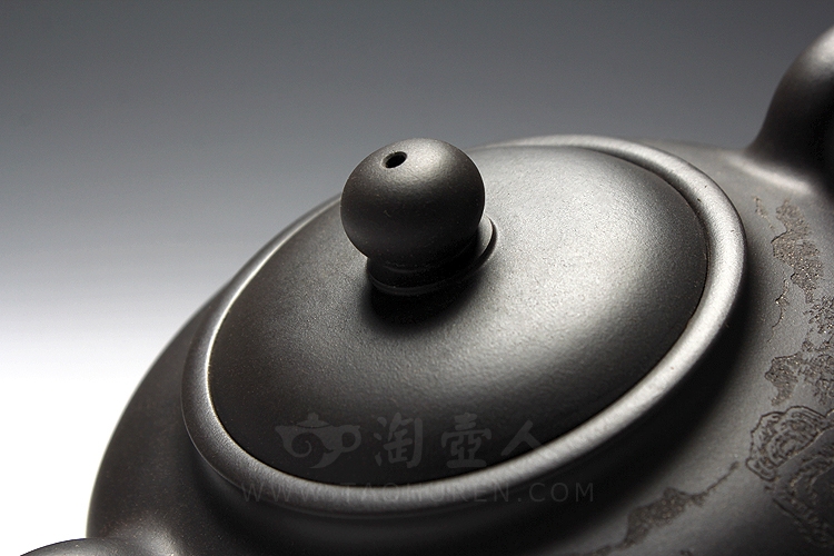 正宗原矿宜兴紫砂壶-映月-倪新安全手工制作-原矿黑料紫砂泥料