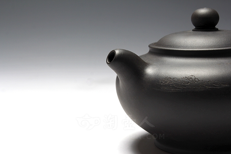 正宗原矿宜兴紫砂壶-映月-倪新安全手工制作-原矿黑料紫砂泥料