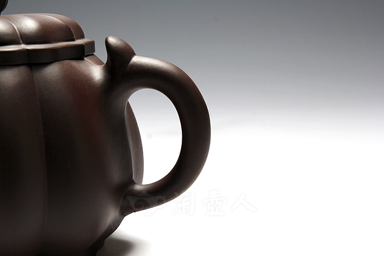 正宗原矿宜兴紫砂壶-混方菱花-崔燕全手工制作-原矿紫泥紫砂泥料