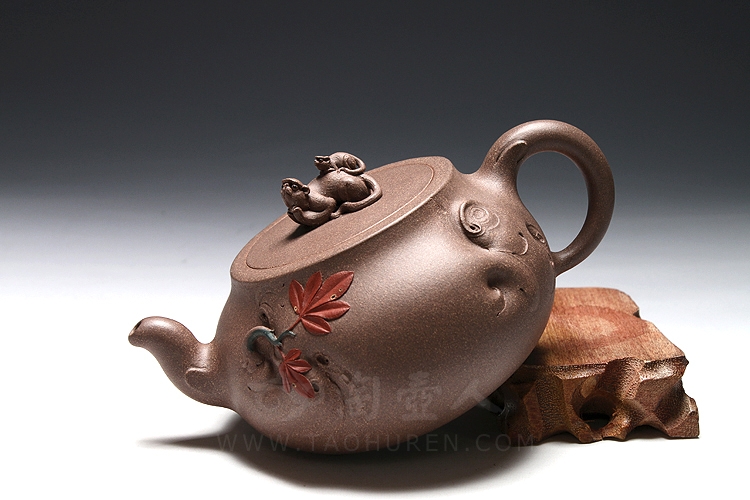 正宗原矿宜兴紫砂壶-十二生肖·申猴-张宏全手工制作-原矿青灰泥紫砂泥料