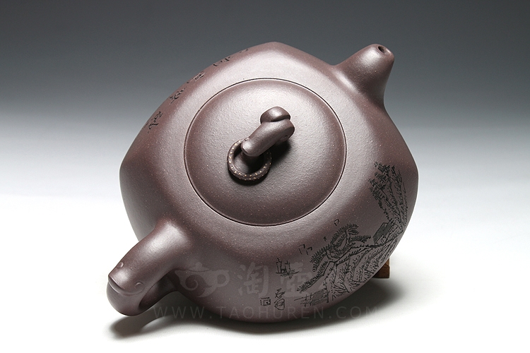 正宗原矿宜兴紫砂壶-汉方-沈俊全手工制作-原矿青灰泥紫砂泥料