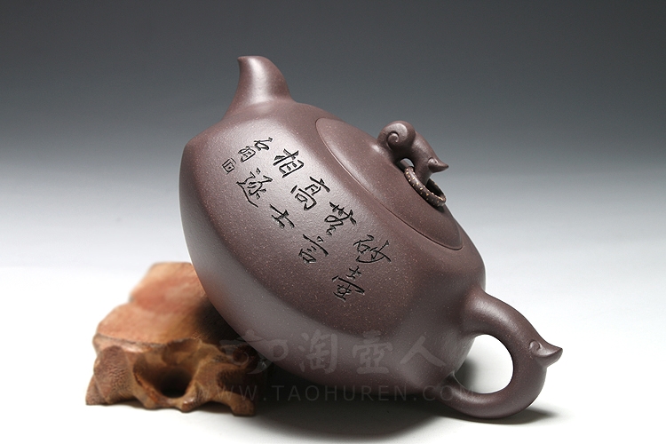 正宗原矿宜兴紫砂壶-汉方-沈俊全手工制作-原矿青灰泥紫砂泥料