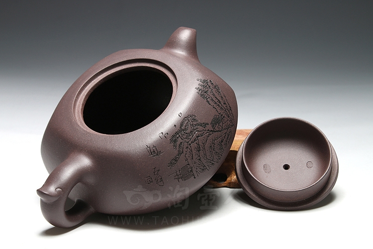 正宗原矿宜兴紫砂壶-汉方-沈俊全手工制作-原矿青灰泥紫砂泥料