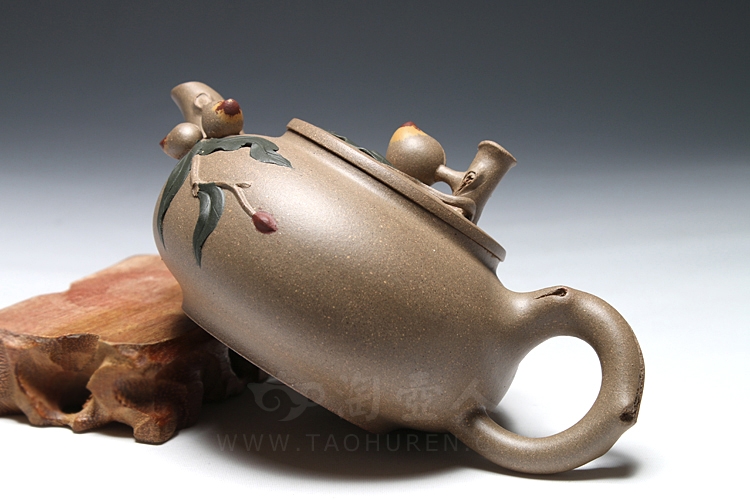 正宗原矿宜兴紫砂壶-上合桃-崔燕全手工制作-原矿老段泥紫砂泥料