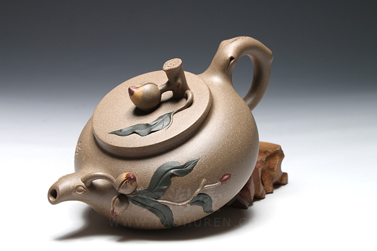 正宗原矿宜兴紫砂壶-上合桃-崔燕全手工制作-原矿老段泥紫砂泥料